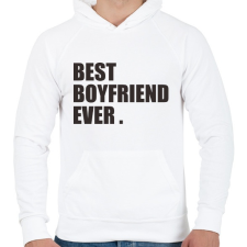 PRINTFASHION Best boyfriend - Férfi kapucnis pulóver - Fehér férfi pulóver, kardigán