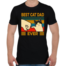PRINTFASHION Best Cat Dad Ever - Férfi póló - Fekete férfi póló