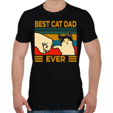 PRINTFASHION Best Cat Dad Ever - Férfi póló - Fekete férfi póló