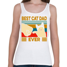 PRINTFASHION Best Cat Dad Ever - Női atléta - Fehér