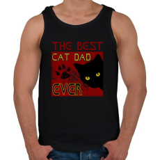 PRINTFASHION BEST CAT DAD - Férfi atléta - Fekete