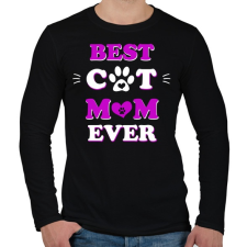 PRINTFASHION Best Cat  - Férfi hosszú ujjú póló - Fekete férfi póló