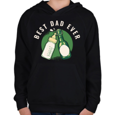 PRINTFASHION Best Dad Ever - Gyerek kapucnis pulóver - Fekete