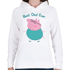 PRINTFASHION Best Dad Ever - Női kapucnis pulóver - Fehér női pulóver, kardigán
