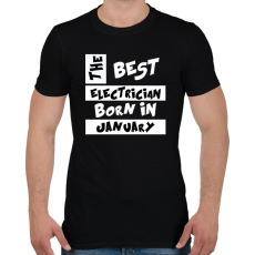 PRINTFASHION Best Electrician Born in January - Férfi póló - Fekete