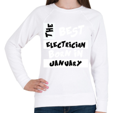 PRINTFASHION Best Electrician Born in January - Női pulóver - Fehér női pulóver, kardigán