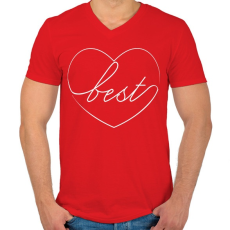 PRINTFASHION Best - Férfi V-nyakú póló - Piros