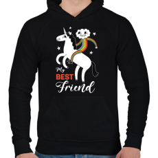 PRINTFASHION Best friend - Férfi kapucnis pulóver - Fekete