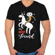 PRINTFASHION Best friend - Férfi V-nyakú póló - Fekete