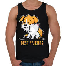 PRINTFASHION Best friends - Férfi atléta - Fekete