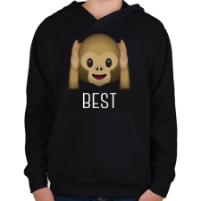 PRINTFASHION Best Friends - Monkey 1 - Gyerek kapucnis pulóver - Fekete gyerek pulóver, kardigán