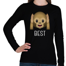 PRINTFASHION Best Friends - Monkey 1 - Női hosszú ujjú póló - Fekete női póló