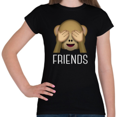 PRINTFASHION Best Friends - Monkey 2 - Női póló - Fekete