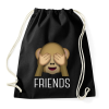 PRINTFASHION Best Friends - Monkey 2 - Sportzsák, Tornazsák - Fekete