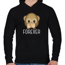 PRINTFASHION Best Friends - Monkey 3 - Férfi kapucnis pulóver - Fekete