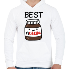 PRINTFASHION Best Friends - Nutellás kenyér 1 - Férfi kapucnis pulóver - Fehér férfi pulóver, kardigán