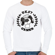 PRINTFASHION Best Gamer - Férfi pulóver - Fehér