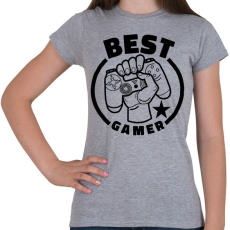 PRINTFASHION Best gamer - Női póló - Sport szürke