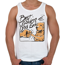 PRINTFASHION Best Golden Dad Ever - Férfi atléta - Fehér