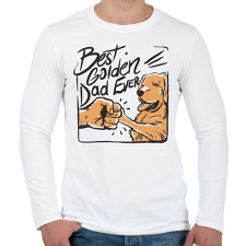 PRINTFASHION Best Golden Dad Ever - Férfi hosszú ujjú póló - Fehér férfi póló