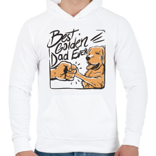 PRINTFASHION Best Golden Dad Ever - Férfi kapucnis pulóver - Fehér férfi pulóver, kardigán