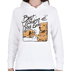 PRINTFASHION Best Golden Dad Ever - Női kapucnis pulóver - Fehér