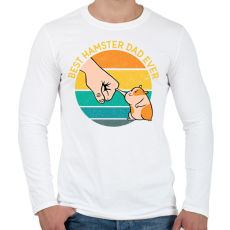 PRINTFASHION Best Hamster Dad Ever - Férfi hosszú ujjú póló - Fehér