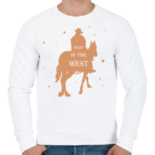 PRINTFASHION Best in the west - Férfi pulóver - Fehér férfi pulóver, kardigán