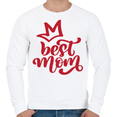 PRINTFASHION Best mom  - Férfi pulóver - Fehér