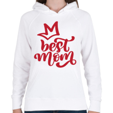 PRINTFASHION Best mom  - Női kapucnis pulóver - Fehér női pulóver, kardigán