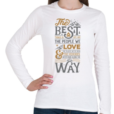 PRINTFASHION Best things - a legjobb dolgok az életben - Női hosszú ujjú póló - Fehér