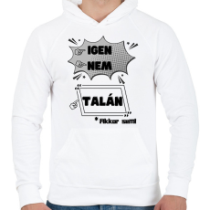 PRINTFASHION Beszélő póló - Férfi kapucnis pulóver - Fehér