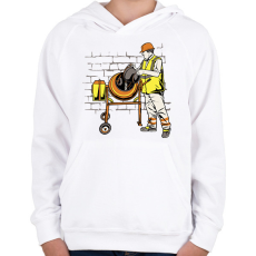 PRINTFASHION Betonkeverős - Gyerek kapucnis pulóver - Fehér