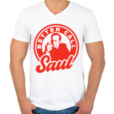 PRINTFASHION Better Call Saul  - Férfi V-nyakú póló - Fehér férfi póló