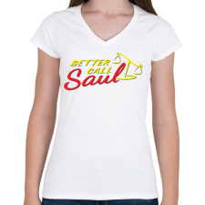 PRINTFASHION Better Call Saul Logo - Női V-nyakú póló - Fehér női póló