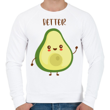 PRINTFASHION Better (half) - Férfi pulóver - Fehér férfi pulóver, kardigán