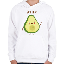 PRINTFASHION Better (half) - Gyerek kapucnis pulóver - Fehér gyerek pulóver, kardigán