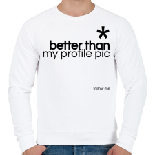 PRINTFASHION Better then my profile - Férfi pulóver - Fehér férfi pulóver, kardigán