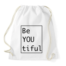 PRINTFASHION BeYOUtiful - fekete felirat - Sportzsák, Tornazsák - Fehér tornazsák