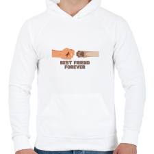 PRINTFASHION BFF - Best Friend Forever - Férfi kapucnis pulóver - Fehér férfi pulóver, kardigán