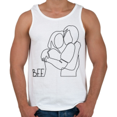 PRINTFASHION BFF - Vonalas minta - Férfi atléta - Fehér