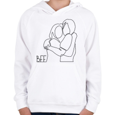 PRINTFASHION BFF - Vonalas minta - Gyerek kapucnis pulóver - Fehér gyerek pulóver, kardigán