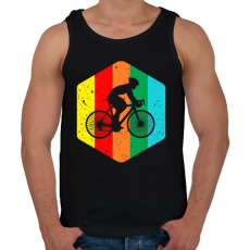 PRINTFASHION Bicajos logó - Férfi atléta - Fekete