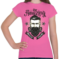PRINTFASHION Bicepszbajusz - Női póló - Rózsaszín