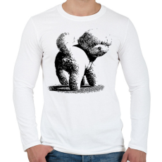 PRINTFASHION Bichon kutyás minta - Férfi hosszú ujjú póló - Fehér