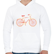 PRINTFASHION Bicikli - Férfi kapucnis pulóver - Fehér férfi pulóver, kardigán