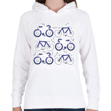 PRINTFASHION Biciklik - Női kapucnis pulóver - Fehér