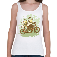 PRINTFASHION Biciklis békák - Női atléta - Fehér női trikó