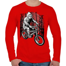 PRINTFASHION Biciklis gyilkos - Férfi hosszú ujjú póló - Piros férfi póló