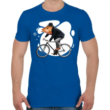 PRINTFASHION Biciklis hal - Férfi póló - Királykék férfi póló